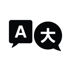 Fototapeta premium Speech bubbles with letters representing language translation