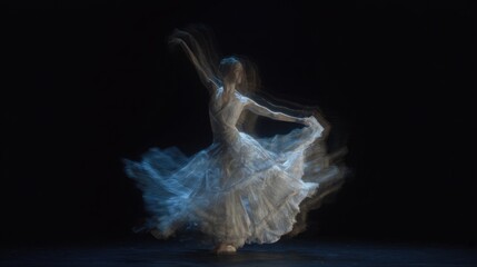 Ethereal Dancer: Motion Blur Captures the Beauty of Movement on Stage