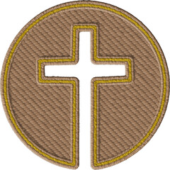 Colorful Christian Cross Patch Design
