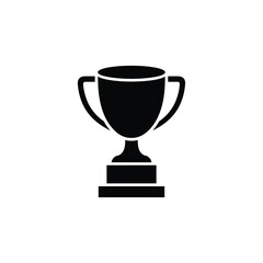 Simple black silhouette of a trophy cup on a pedestal