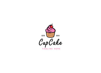 simple cupcake logo vector graphic for any business.. Cupcake logo for shop and bakery