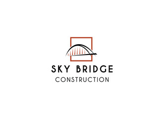 Simple Bridge Logo Design. Vector illustration. Bridge construction company logo design