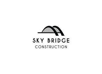 Simple Bridge Logo Design. Vector illustration. Bridge construction company logo design
