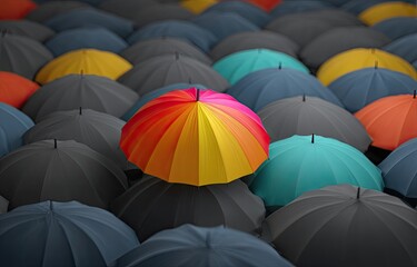 Umbrellas of different colors