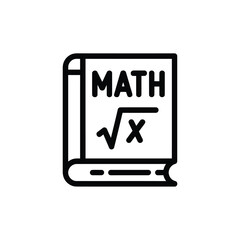 Math book icon with square root symbol