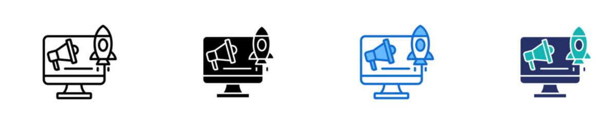Digital Marketing Boost  Icon Set Multiple Style Collection
