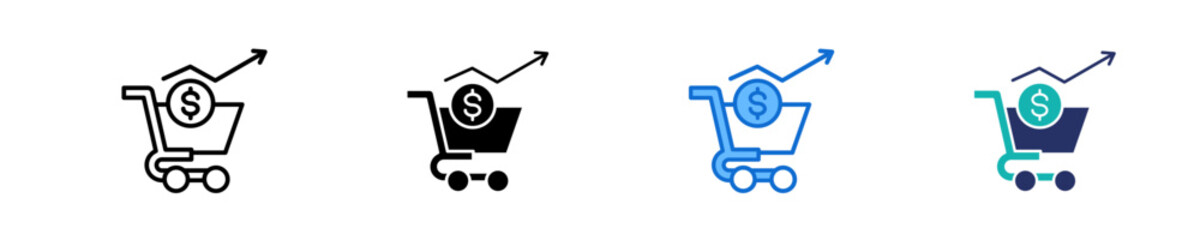 E-Commerce Growth  Icon Set Multiple Style Collection