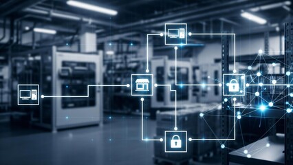 Obraz premium Secure business operations with digital network connectivity