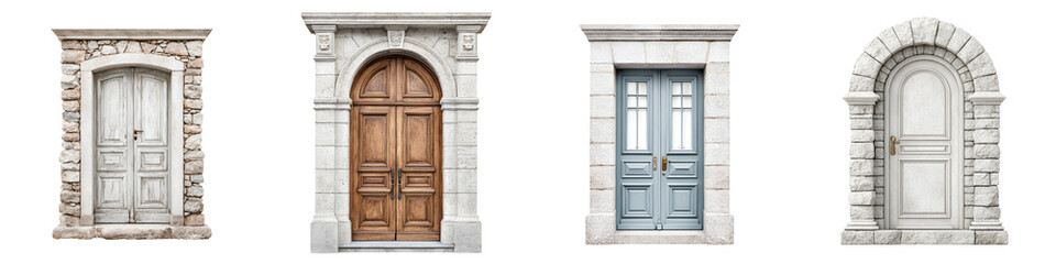 Collection of Vintage Doors - Stone and Wood Textures for Architectural Design