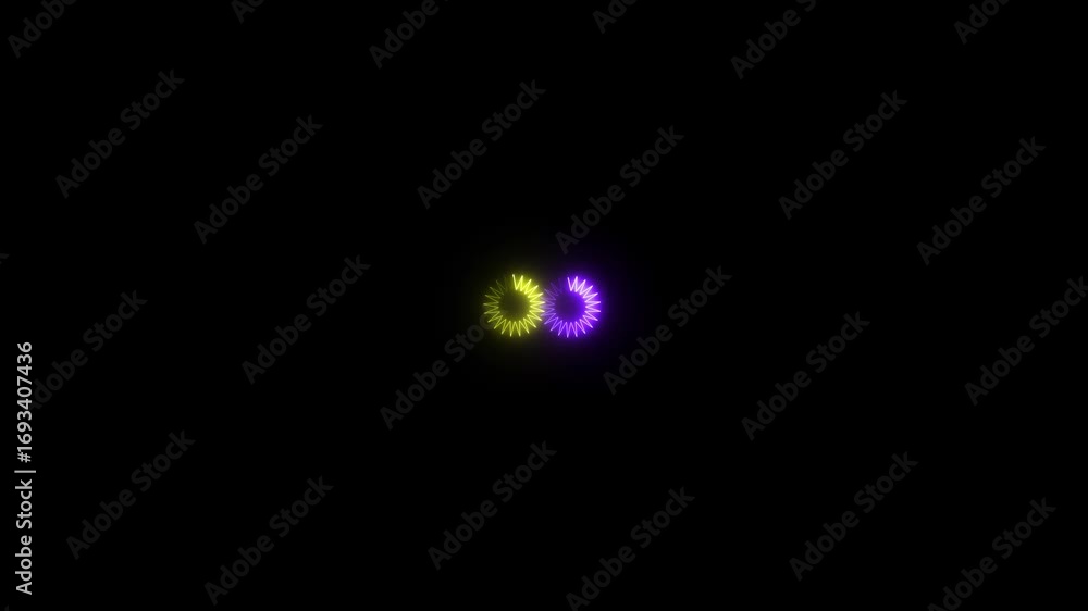Aufkleber operating system upgrading loading circle neon gears rotating in a circular configuration futuristic