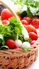 Fresh assorted produce in a basket