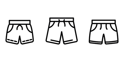 shorts outline or line icon design bundle.