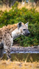 Spotted Hyena by Waterhole