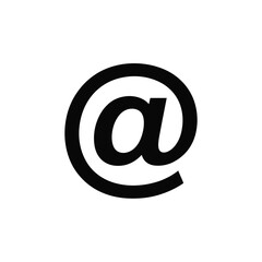 Simple black at symbol on a white background