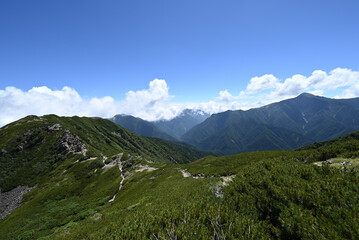 Fototapeta premium Climbing Mount Senjogatake Yamanashi, Japan
