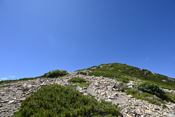 Climbing  Mount Senjogatake Yamanashi, Japan