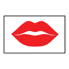 Minimalist red lips vector artwork, designed with elegant simplicity, perfect for logos, beauty-related graphics, fashion illustrations, and modern creative design projects.