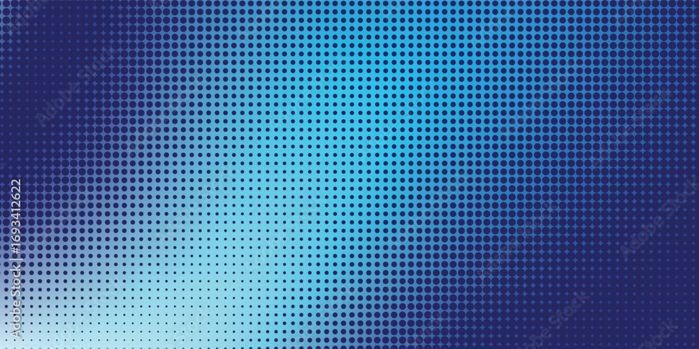 Poster modern abstract blue color with blurred image with halftone design. vector art