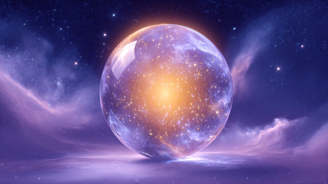 Glowing transparent sphere