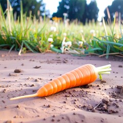 Fresh carrot on the ground (1)