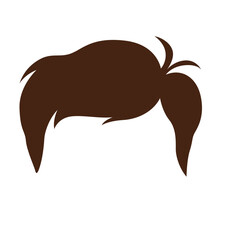 Stylized brown hairstyle illustration. Ideal for fashion design, beauty branding, or character and avatar creation projects.