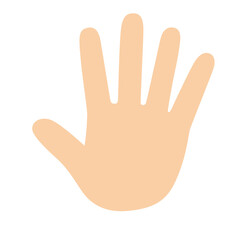 Obraz premium Open human palm with fingers spread. Suitable for anatomy diagrams, gesture icons, or medical and educational materials.