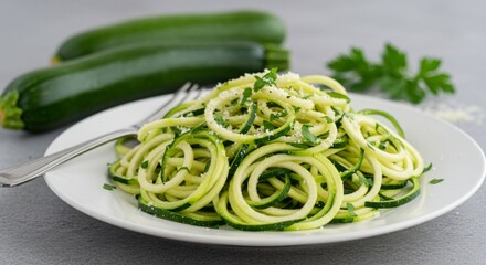 Spiralized Zucchini Noodles with Parmesan and Parsley