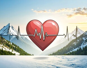 Heartbeat in Mountain Landscape