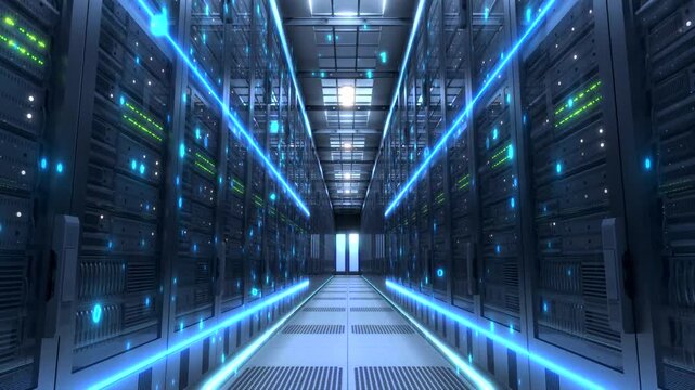 Technology big data cloud storage ai artificial intelligence data computer room