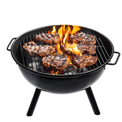 Blazing BBQ Perfection – Flame-Grilled Steaks on a Classic Charcoal Grill