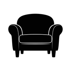Vector art of black armchair, a comfortable and stylish piece of furniture for any room, perfect for relaxation and seating