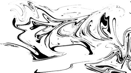 Ink texture. Mix of a white and black paint, closeup. Abstract marbling texture. Handmade ebru technique. Liquid Marbling black and white effect background