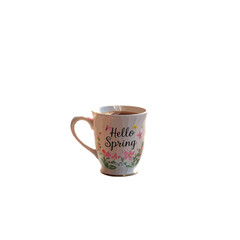 cup of coffee , hello spring mug , mug , spring mug , tea mug