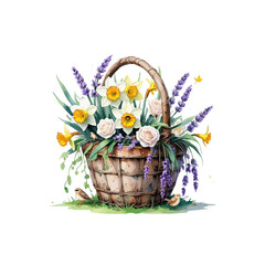 basket with flowers