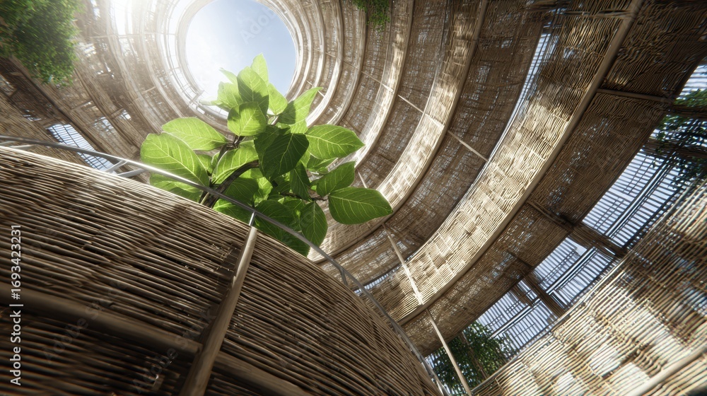 Poster exploring botulinum therapy benefits in a serene, natural setting with sunlight filtering through a 
