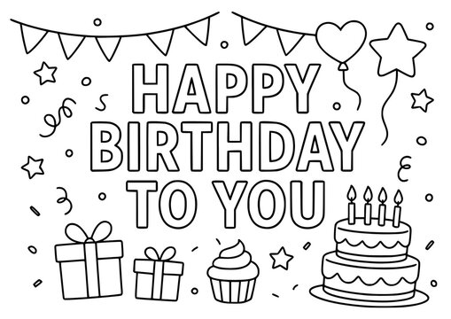 Fun birthday phrase coloring pages for kids! Includes creative birthday art activities and surprise-themed worksheets. Perfect printable for kindergarten to grade 3 classrooms or at-home fun.