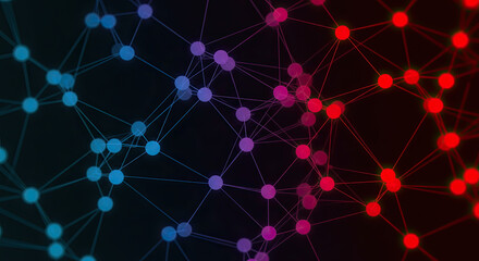 Connected Network Abstract Blue Red Data Visualization Backdrop