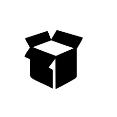 Open cardboard box icon, delivery concept