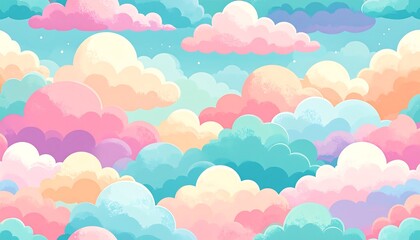 Pastel cloudscape, dreamy and soft