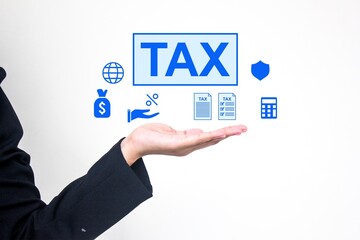 Individual income tax. Perfect for finance, business, and accounting themes. A clear, impactful...