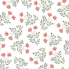 Pretty Pink Flower Pattern Background