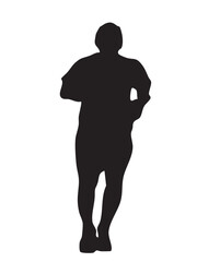 vector silhouettes of people running