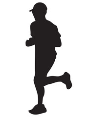 vector silhouettes of people running