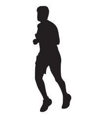 vector silhouettes of people running