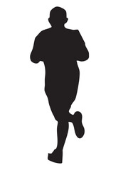 vector silhouettes of people running