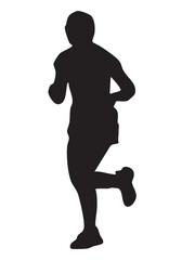 vector silhouettes of people running