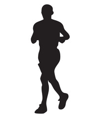 vector silhouettes of people running