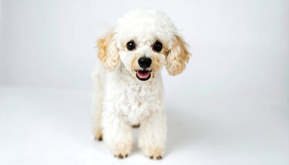 Adorable small fluffy white dog
