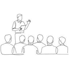 Speaker presenting to an audience in a meeting or lecture
