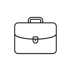 Simple black outline icon of a business briefcase